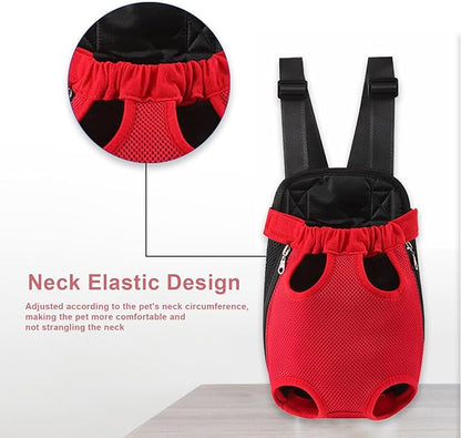 Dog Carrier Backpack, Adjustable Puppy Front Carrier Backpack, Ventilated Dog Chest Carrier for Hiking Camping Travel, Sling Bag for Small Medium Dog Cat Rabbit Puppies, Suit 9-13 lbs (Beige, L)