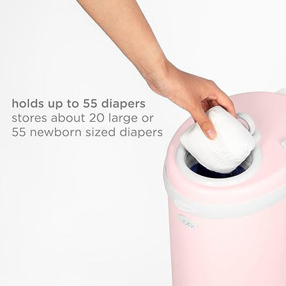Ubbi Steel Diaper Pail, Odor Locking, No Special Bag Required, Award-Winning, Registry Must-Have, Blush Pink
