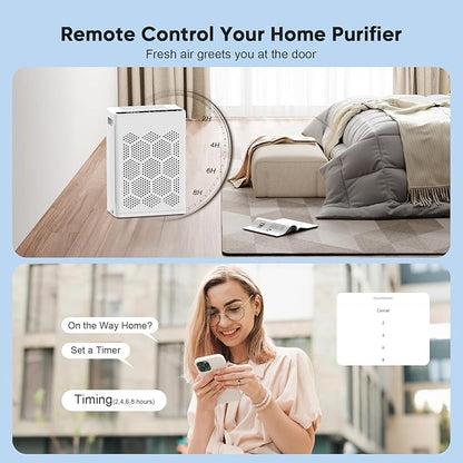 DAYETTE Air Purifiers for Home Large Room Up to 2400 Ft² with Fragrance, Smart WiFi Alexa Control,Auto Mode, HEPA 14 Air Purifier with Washable Prefilter for Bedroom, Dorm Room, Pets, Office