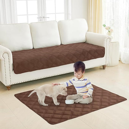 Smiry Waterproof Dog Bed Cover Blanket 30x53, Soft Reversible Pet Blanket, Washable Leakproof Cats Dogs Couch Cover for Sofa, Couch, Furniture, Brown/Brown