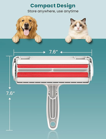 DELOMO Pet Hair Remover Roller: Reusable Lint Roller with Large Fur Bin - Portable Cat and Dog Hair Remover for Couch, Bedding, Car, Rugs & Furniture, Effective and Eco-Friendly, for Multi-Pet Homes