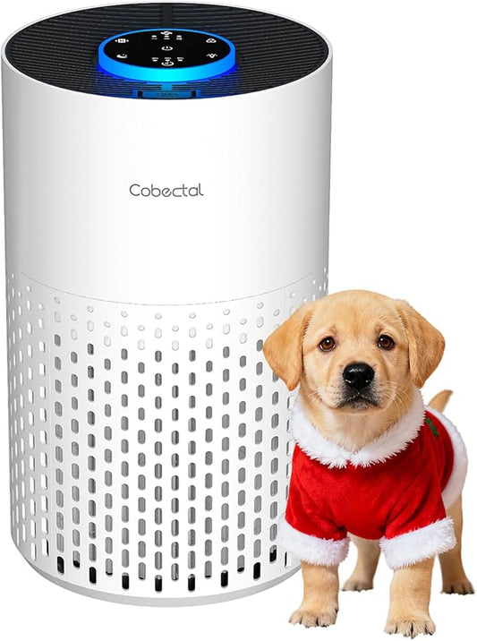 Air Purifiers for Bedroom Home, Cobectal Air Cleaner with H14 True HEPA 3-in-1 Filter for Room up to 1050 ft², Aroma Function, Sleep Mode, Portable Air Purifiers for Office, Dorm, RVs, White