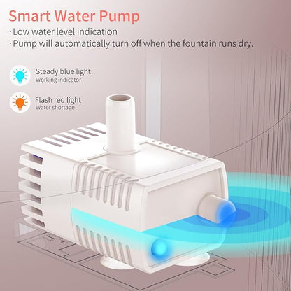 beQ Cat Water Fountain, 84oz/2.5L Stainless Steel Automatic Pet Fountain Dog Water Dispenser with 4pcs Replacement Filters for Cats, Dogs, Multiple Pets Drinking Bowl, Indoor Ultra-Quiet Smart Pump