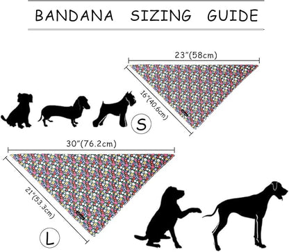 ARING PET Floral Dog Bandana, Spring Summer Colorful Flower Girl Pet Bandana Scarf Triangle Bibs for Puppy Small Medium Large Dogs-L