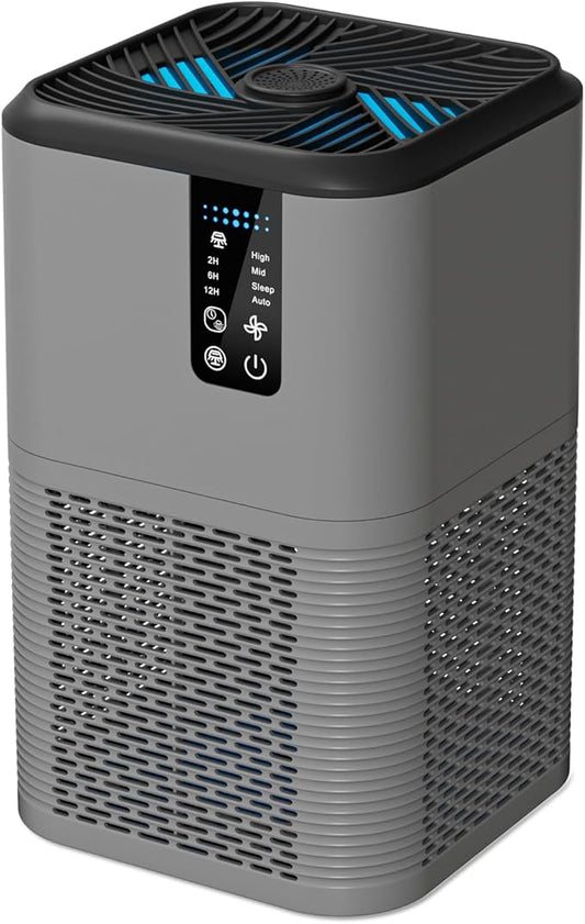 Air Purifiers for Home Large Room Up to 1750ft²,3-in-1 Filter with Sleep Mode,Air Purifier with Aromatherapy Diffuser for Office,Living Room,Bedroom,Remove Smoke Odor,Home Pets,Grey Black