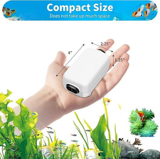 AQUANEAT Aquarium Air Pump for 20-210 Gallon Tank, Fish Air Bubbler, Hydroponic Oxygen Aerator with Stones, Airline Tubing, Check Valves