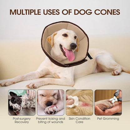 Dog Cone Collar After Surgery, Soft Cone for Small Dogs to Stop Licking, Adjustable Elizabethan Collar for Dogs, Lightweight Breathable Dog Recovery Cones for Wound Healing & Hot Spots