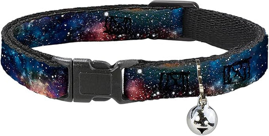 Cat Collar Breakaway Space Dust Collage 8 to 12 Inches 0.5 Inch Wide