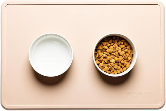 Remy+Roo Sand Silicone Dog Food Mat for Pet Bowl | 100% Waterproof | Non-Slip | Dishwasher Safe