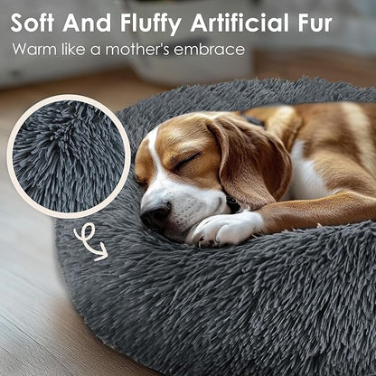Extra Large Dog Beds, 36 Inch Human Dog Anxiety Relief Comfort Bed, Indestructible & Chew Proof Pet Beds (Dark Grey)