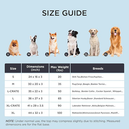 Bedsure Cooling Dog Bed for Crate - Large Comfy Flat Puppy Beds with Removable Washable Cover, Orthopedic Egg Crate Foam Pet Mat, Suitable for Pet Up to 50 lbs
