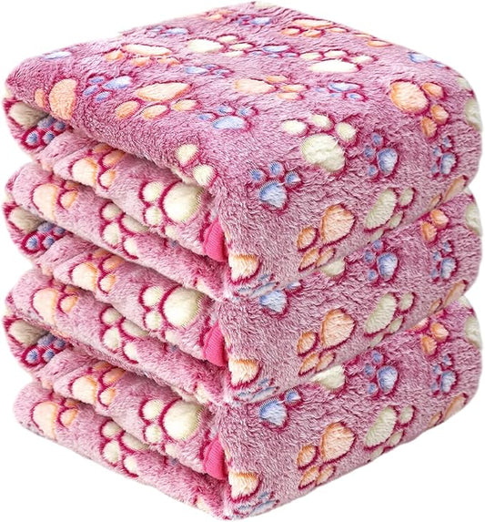 Dog Blankets for Large Dogs, 3 Pcs Dog Blanket Washable, Soft Fluffy Flannel Pet Blanket Mat Cover for Bed Couch, Cute Print Puppy Blanket 60" x 50"
