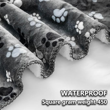 Waterproof Pet Blanket Dog Blankets, Pattern Printing Super Soft Warm Fluffy Facecloth Sofa Car Bed Protector, Urine Proof Washable Pet Blanket for Puppy Large Dogs & Cats 60"*80"