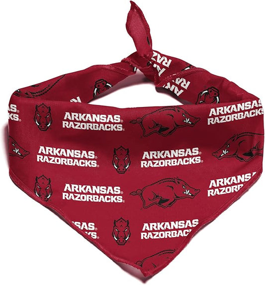 Arkansas Razorbacks Officially Licensed Bandana for Dogs and Cats | Fits Pets Great Gift Idea | Easy-to-Tie (Small, 13")