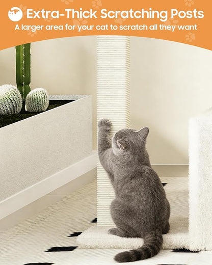 Cat Tree for Indoor Cats,40 Inches Cat Tower with Cozy Condo, Scratching Posts, Multi-Level Activity Center for Large Cats and Kittens, Beige