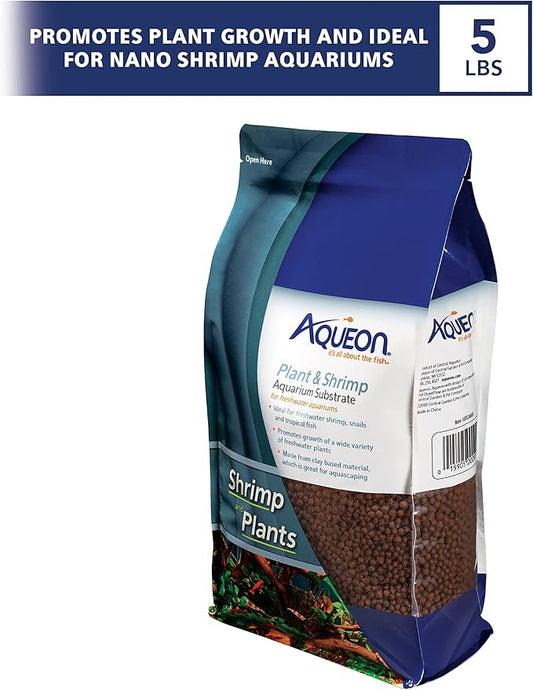 Aqueon Plant and Shrimp Aquarium Substrate, Aqua Soil for Fish Tanks, 5 Pounds, 4 Count