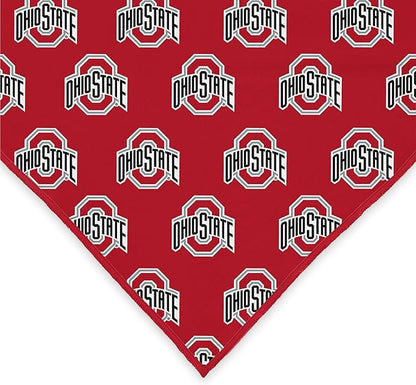Ohio State Buckeyes Officially Licensed Bandana for Dogs and Cats | Fits Pets Great Gift Idea | Easy-to-Tie (Large, 28")