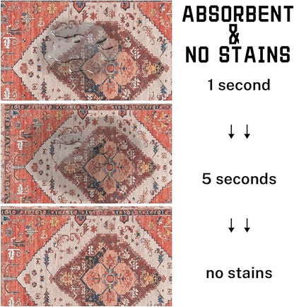 Absorbent Pet Dog Bowl Mat for Food and Water, Pet Cat Food Feeding Mat with Non Slip Rubber Backing, Dog Food Mats for Floors Waterproof, 12"x20"