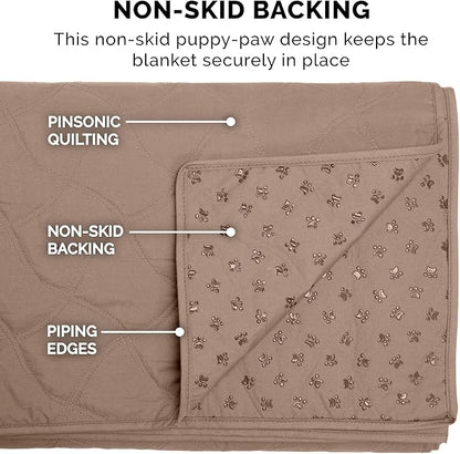 Furhaven Waterproof & Non-Slip Queen Size Mattress Cover Protector for Dogs & Cats, Washable, For Beds, Couches, & Car Seats - Quilted Twill Blanket Mattress Cover - Brownstone, Large/Queen Size