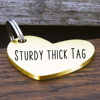Ultra Joys Dog ID Tag, Custom Dog Tag Personalized Cat Tag, Pet ID Tag, Brushed Stainless Steel Heart Cat Tags Pet Tags Gold Small