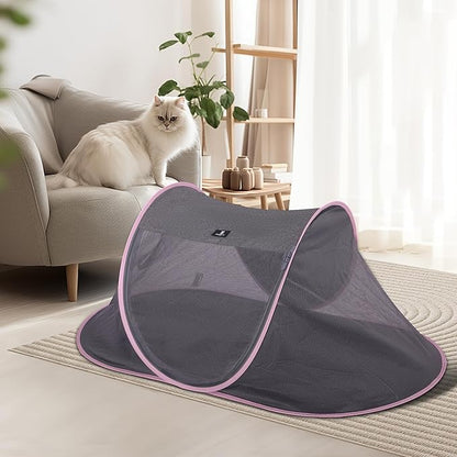 X-ZONE PET Outdoor Cat Tent, Pop Up Cat Playpen, Pet Enclosure Suitable Birds and Small Animals Pink