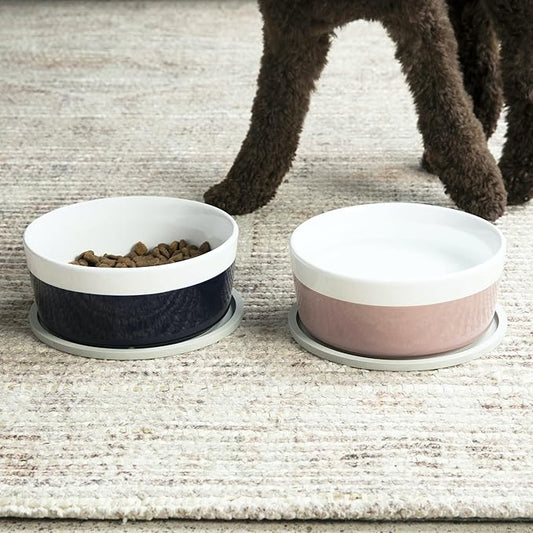 Waggo Habit Silicone Dog Placemat for Small Medium and Large Breeds - Modern Heavyweight Silicone Dog Mat, Dishwasher Safe, Solid Placemat - Set of 2 (Small, Light Grey)