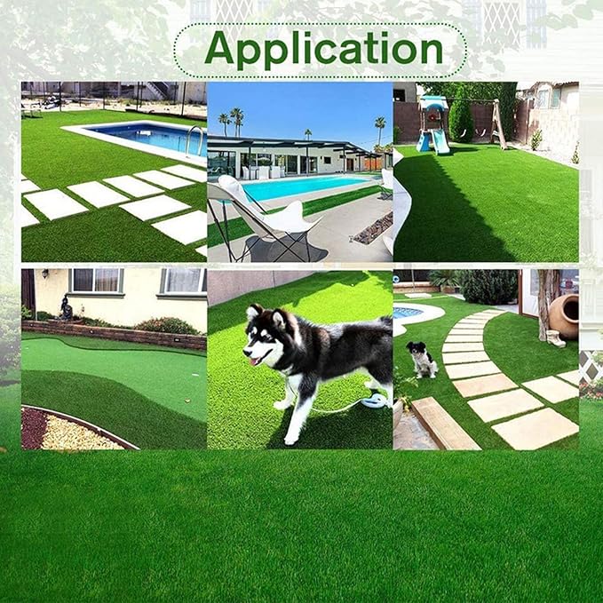 Artificial Grass Rug Outdoor Indoor 7FTX63FT Fake Grass Carpet Green Synthetic Grass Pet Turf Realistic Faux Grass Rug with Drain Holes for Garden Lawn Landscape Balcony Home Decor Patio