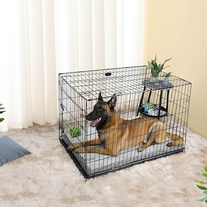 Explore Land Waterproof Dog Bed Cover Machine Washable Fluffy Dog Bed Replacement Cover for 48 Inch Crate, 48Lx30Wx4H inch, Gray