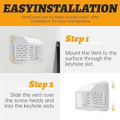 Universal Dryer Exhaust Guard Vent Cover Outside, 7"x7"x5" Heavy Futy Ventilation Bird Cage to Prevents Birds and Rodents from Entering Exhaust for Most 3" to 4" Bathroom Exhaust Ventilation Fan