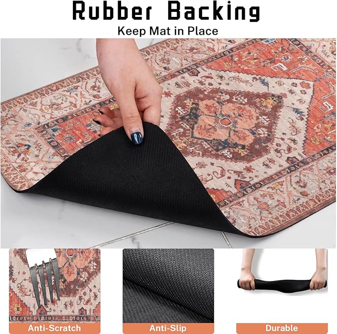 Absorbent Pet Dog Bowl Mat for Food and Water, Pet Cat Food Feeding Mat with Non Slip Rubber Backing, Dog Food Mats for Floors Waterproof, 17"x30"