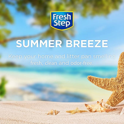 Fresh Step Cat Litter Crystals Deodorizer, Non Toxic Odor Neutralizing Crystals for Litter Boxes That Help Control Smells and Keep Home Areas Fresh, Summer Breeze Scent, 15 Ounce - 6 Pack