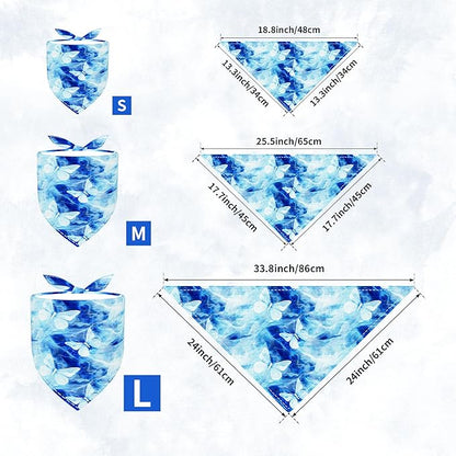 30 Pcs Tie Dye Dog Bandanas for Small Dogs Medium Stitch Dog Bandana Bulk Reversible Print One Side Large Polyester Scarves Party Grooming M