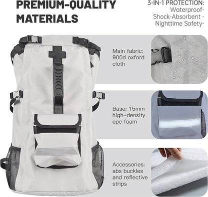 Dog Carrier Backpack for Medium Dogs, Hiking Bag for Pets Up to 30 lbs - 4-Layer Safety Design with Thick Padded Straps, Built-in Leash & Breathable Mesh, Suitable for Hiking, Cycling, and Travel