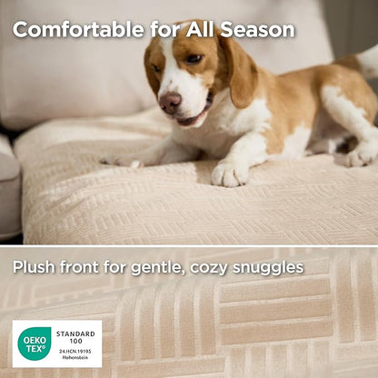 Bedsure Waterproof Couch Cover for Dogs Washable - Waterproof Blanket for Couch Sofa Cozy, Lightweight Furniture Protector for Pet Cat Quick Drying Puppy, Sandy Tan, 30x70IN