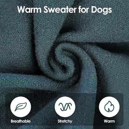 SUNFURA Hair Sticky Cat Clothes, Cat Sweater for Cats Only, 4-Legged Fleece Sweaters Kitten Pajamas Reduce Shedding Fur, Warm Pullover Shirts for Cats, Green XL