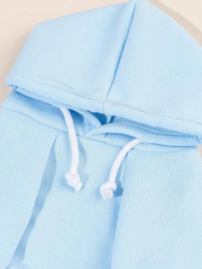 QWINEE Basic Dog Hoodie Sweatshirt Puppy Sweater Warm Cat Costumes Pet Clothes for Chihuahua Puppy Kitten Small Medium Dogs Light Blue Medium