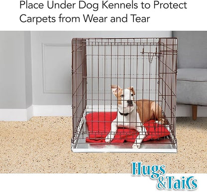 Under Pet Cage Mat for Bird Cages, Reptile Aquariums, Dog Kennels, Water-Resistant Pad for Hard Floors and Surfaces, 46 Inches x 96 Inches, Clear