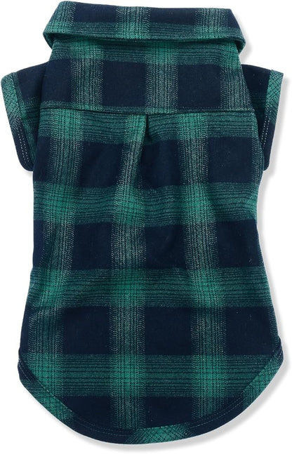 Koneseve Dog Shirt - Plaid Pet T-Shirt Sweater, Breathable & Cozy Tartan Outfit for Medium & Large Dogs, Casual Clothes - Adorable Costume for Halloween, Thanksgiving Christmas (Green; 7XL)