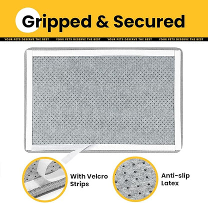 Cat Scratcher Mat,Natural Sisal Cat Scratch Pad with Hook&Loop Tape,Horizontal Floor Kitty Scratching Pads Rug for Indoor,Cat Furniture Protector for Couch&Carpets&Sofas, Medium, Grey, 2 Pack