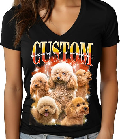 Custom Dog Mom Shirt for Women Pet Ears Sweatshirt with Name Unique Puppy Line Art Cute Dad Hoodie for DogDad Owner Lover