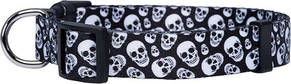 Native Pup Skull Dog Collar for Halloween (Large, Skulls)