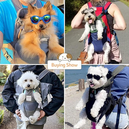Dog Carrier Backpack, Pet Front Carrier Backpack Legs Out Dog Chest Carrier for Small Medium Dogs, Hands-Free Cat Backpack Carrier Dog Travel Backpack Airline Approved Hiking Bike Motorcycle