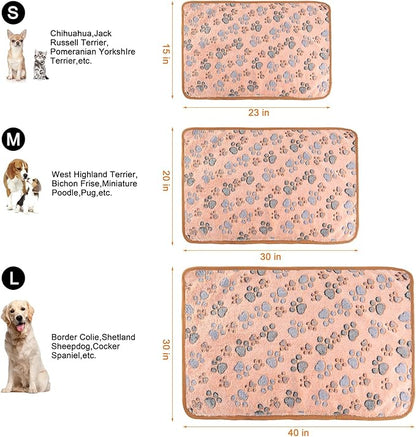 3 Pack Cat and Dog Blanket Soft & Warm Fleece Flannel Sleep Mat, Great Pet Throw for Puppy, Cats, Small, Medium & Large Dogs(Large 40" x 30")