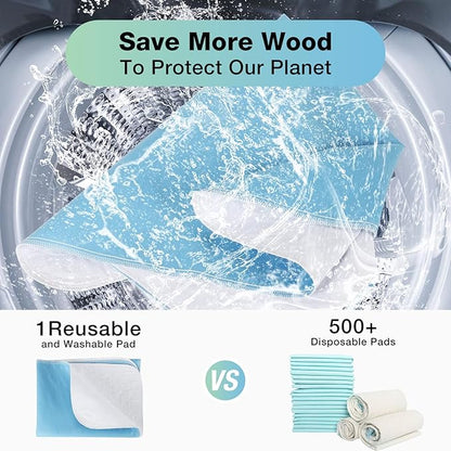 Bed Pads Washable Waterproof, 52" x 34" (3 Pack) Incontinence Bed Pads, Waterproof Bed Pad & Pee Pad, Perfect for Kids, Adults, The Elderly and Pets