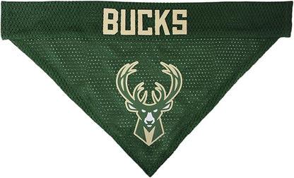 Pets First NBA Dog Bandana - Milwaukee Bucks Reversible Pet Bandana. 2 Sided Home & Away Sports Bandana with a PREMIUM Embroidery TEAM Logo, Large/X-Large