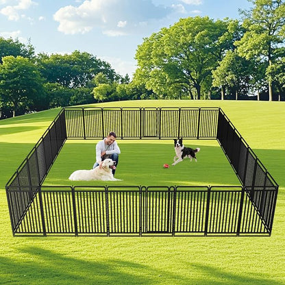 New Thickened Version Dog Playpen, 40 Inch Dog Fences for The Yard, Portable Outdoor Dog Playpen for Large/Medium/Small Dogs, Foldable Metal Dog playpen, with Doors (40 Panels, 40 Inch)