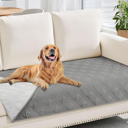 hyha Waterproof Dog Blanket, Reversible Pet Bed Blanket, Soft Sofa Couch Cover for Dogs Washable, Waterproof Pet Couch Covers for Sofa Puppy Cats Furniture Protector(30"x70", Grey/Light Grey)