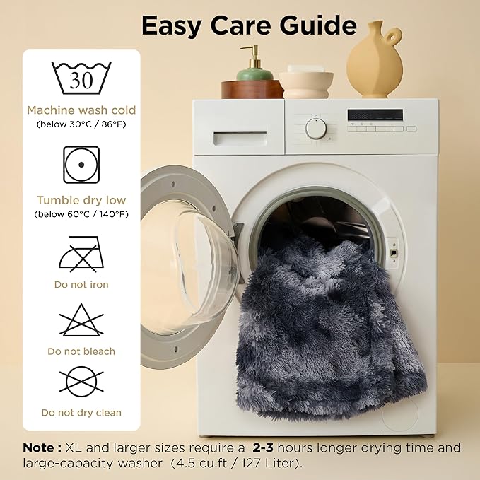 Bedsure Waterproof Dog Blankets for Medium Dogs Washable - Cat Blanket for Couch Protector Long Faux Fur, Calming Soft Reversible Throw Furniture Protection for Puppy Pet, 30"x40", Tie-dye Grey