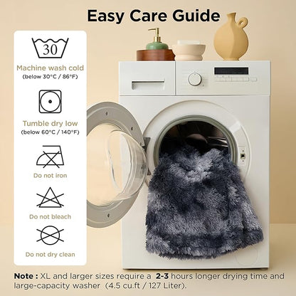 Bedsure Waterproof Dog Blankets for Large Dogs - Calming Cat Blanket for Bed Couch Protector Washable, Long Faux Fur Pet Throw Blanket for Puppy, Reversible Furniture Protection, 60"x80", Tie-dye Navy