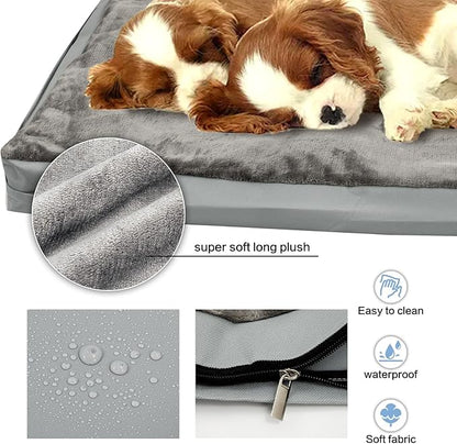 Waterproof Dog Bed Cover,Washable Removable Pet Dog Bed Replacement Cover for 42 Inch Crate,Water Absorbable Pet Puppy Bed Covers for Dogs Cat,40Lx27Wx4H inch